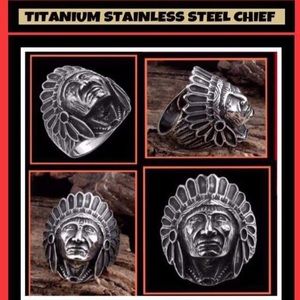 NWT! TITANIUM CHIEF RING SZ 9 &/OR SZ 10